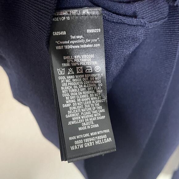 TED‎ BAKER London Hellgar Satin Contrast Ruffle Sweater Size 4 - Picture 10 of 10